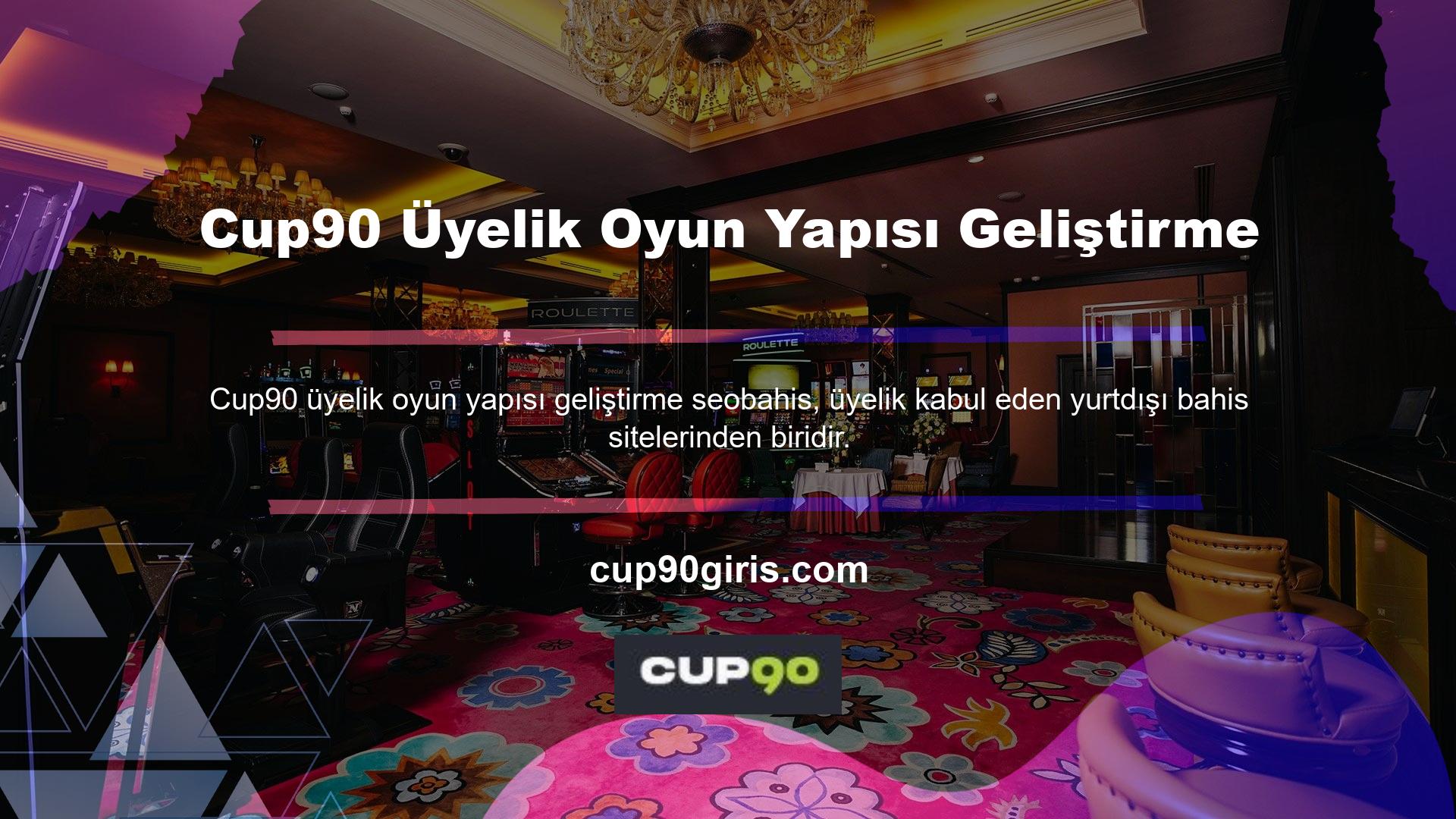 Cup90 üyeliği diğer bahisçilerden daha popüler çünkü oyun yapısı Türkiye'den kullanıcıları kabul ediyor ve üyeliğini büyütmeye devam ediyor